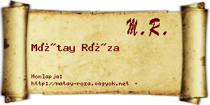 Mátay Róza névjegykártya