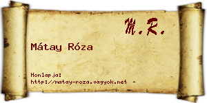 Mátay Róza névjegykártya